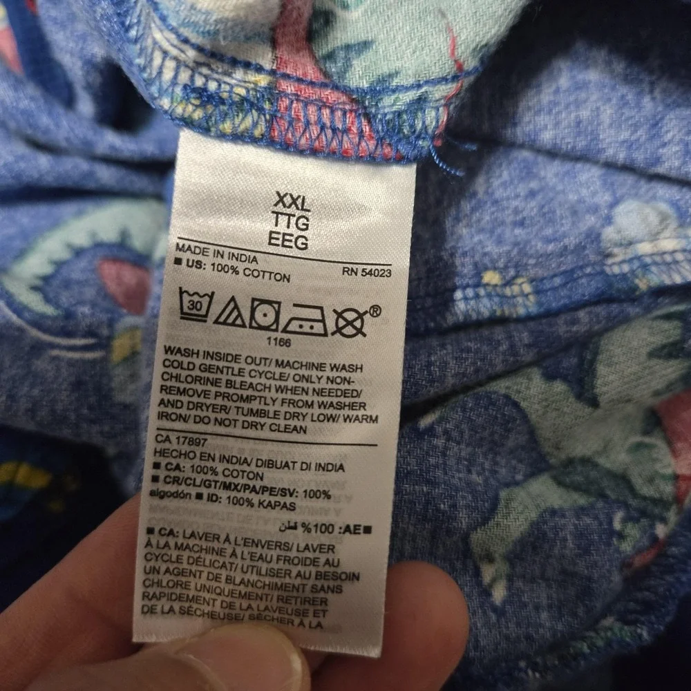 Old Navy Pajama Pants Mens 2XL Blue Flannel Dinosaur Christmas Print Lounge